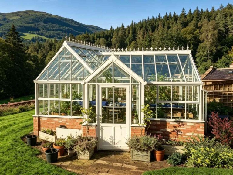 Glass greenhouse, glass greenhouse for garden , steel and glass structure